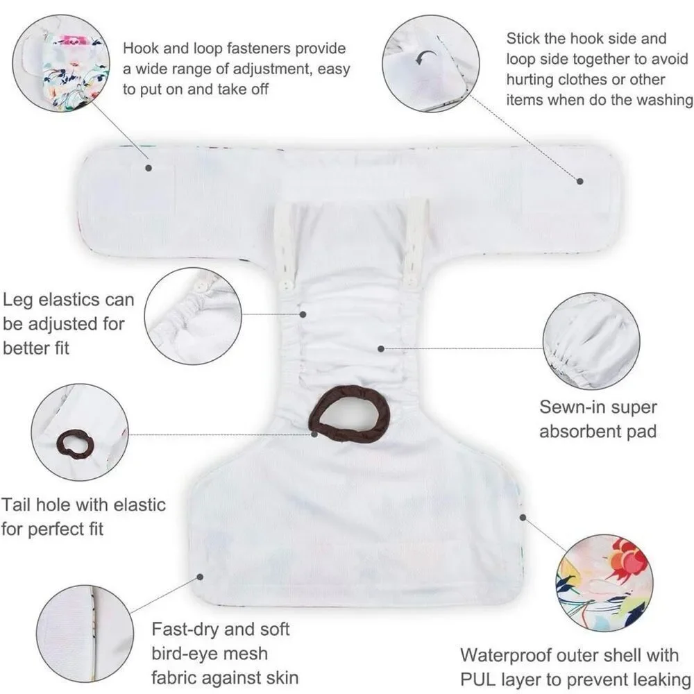 Cutebone Female Dog Wrap Diapers Washable Sz S